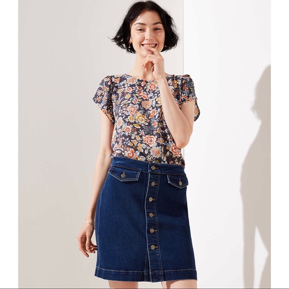 LOFT Dresses & Skirts - LOFT Button Front Denim Skirt